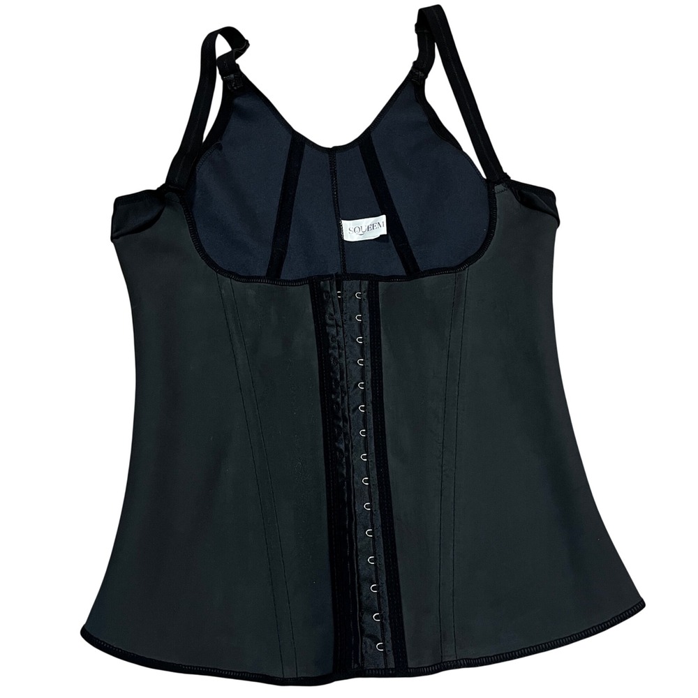 NWOT Squeem Magical Curves Black Waist Trainer Vest Shapewear M Slimming